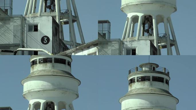 阿根廷最高安全监狱中的混凝土警卫塔。4k分辨率。