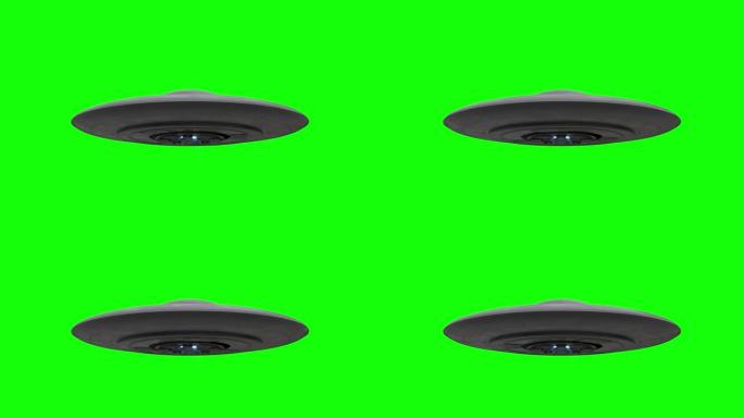 绿屏上的异形飞碟无缝循环动画