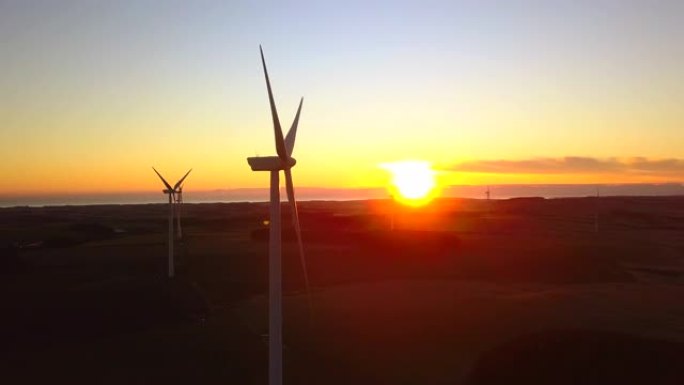 日落风景核电绿色生活双碳双碳目标