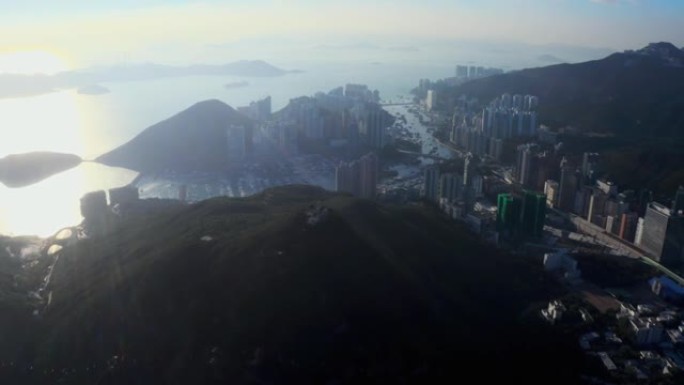 香港香港仔及鸭洲鸟瞰图住宅区