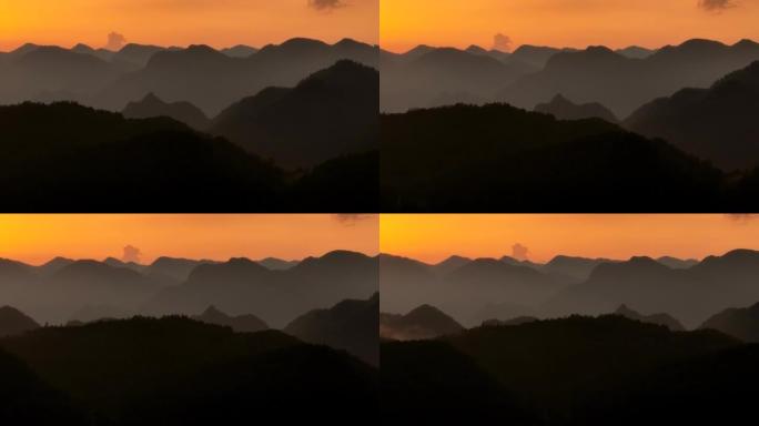 山日出景观鸟瞰图日出清晨意境