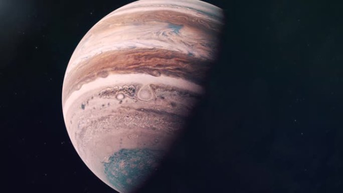 气体巨人木星1的逼真的建立镜头