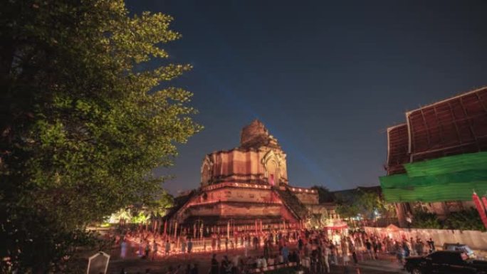 泰国清迈大佛塔地标寺Chedi Luang Varavihara