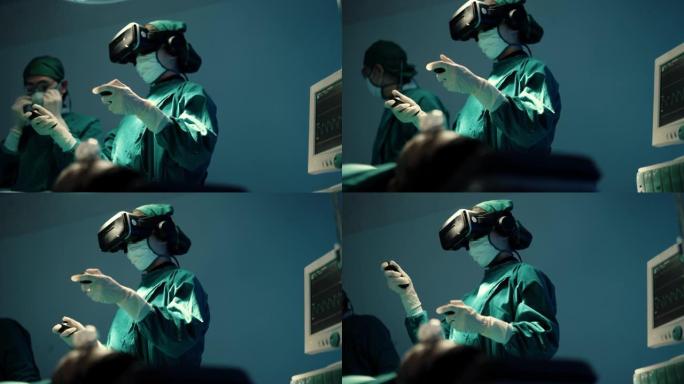 现代医生使用远程技术进行手术。