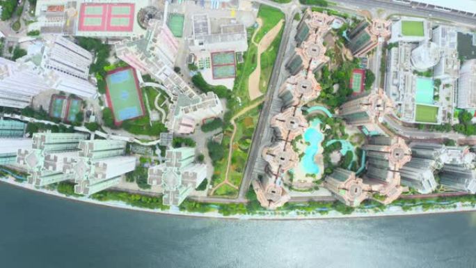 香港马山居民大厦的无人机视图