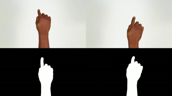 美国黑人男性手。平板电脑。触摸屏手势。亮度哑光。