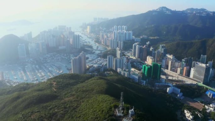 香港香港仔及鸭洲鸟瞰图住宅区