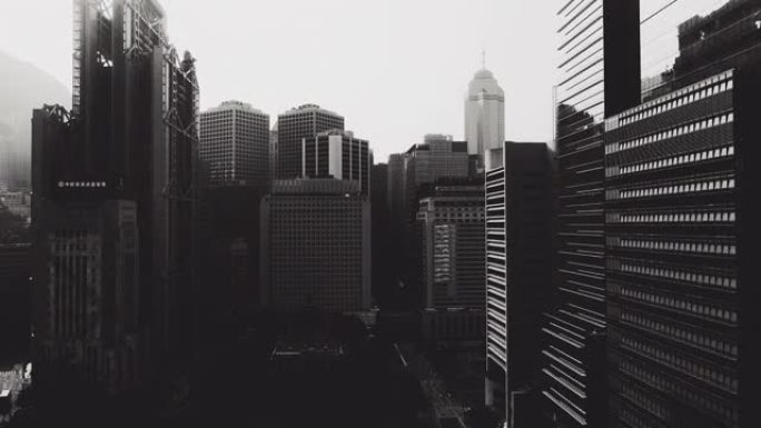 B&W，香港城市景观