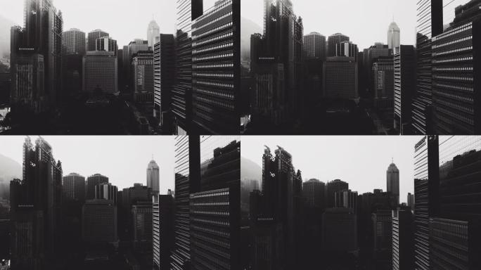 B&W，香港城市景观