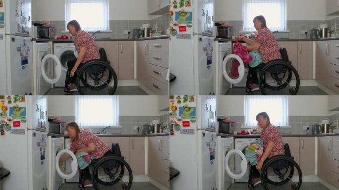 每天在家洗衣服残疾人洗衣服波轮洗衣机晒衣