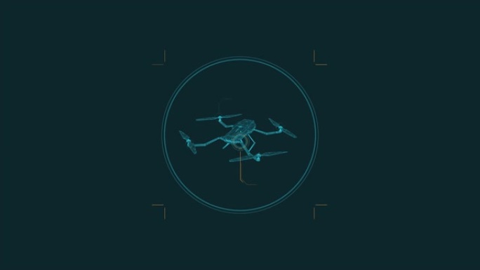 圆形HUD元素中四轴飞行器的循环动画。