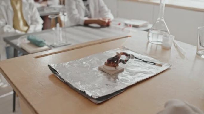 黑火蛇实验做化学实验视频素材