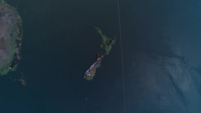 新西兰地图，通过4k照片真实的动画地球仪从空间放大，全景包括澳大利亚。史诗旋转世界动画，现实地球，亮
