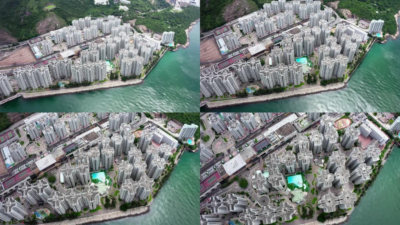 香港住宅楼无人机景观