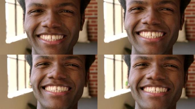 快乐，黑人和肖像在牙买加的创业办公室带着微笑兴奋地工作。年轻、友好、满意的职场商业工作者，充满激情的