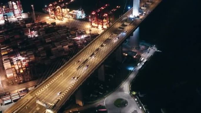 香港夜间的石匠桥车流