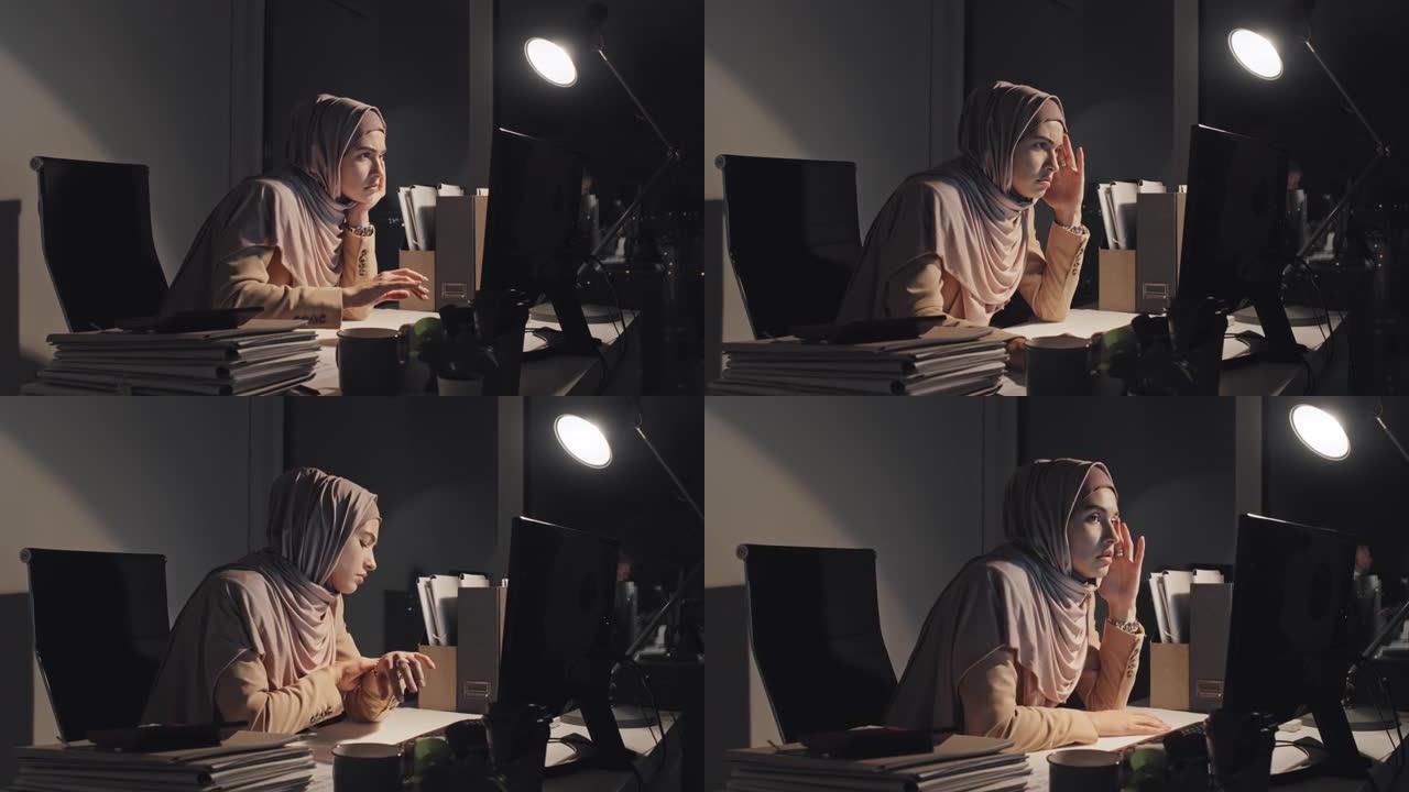 女性穆斯林雇员在办公室工作较晚