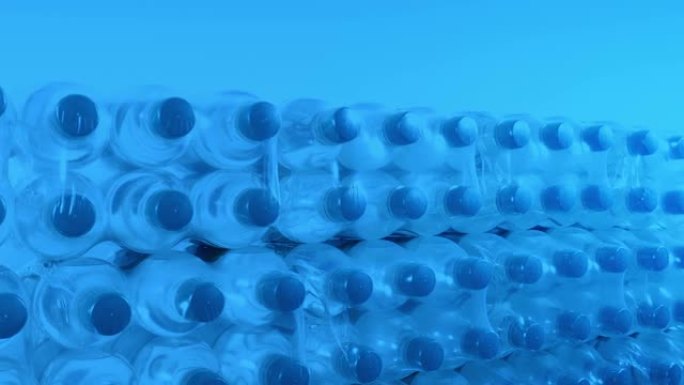 储存中的瓶装水堆-准备，供应