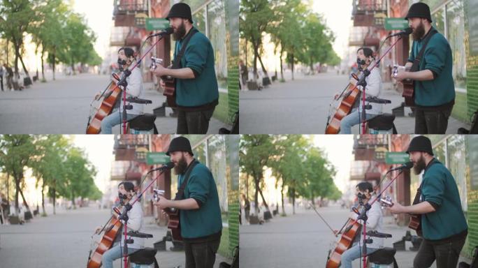 音乐家在街上表演