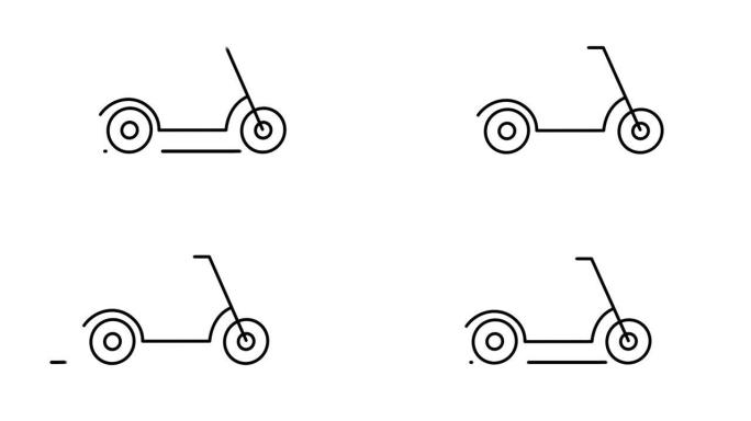 阿尔法通道上的滑板车线图标