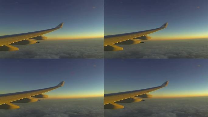 日落时乘飞机旅行