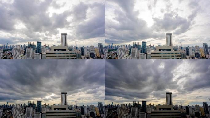 曼谷城市景观。云层快速的云