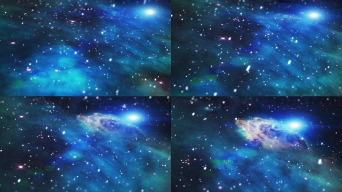 银河系，宇宙和空间或太阳系中的银河系或夜空中的恒星科学，占星术或外太空幻想。蓝色星云，天文学或观星发