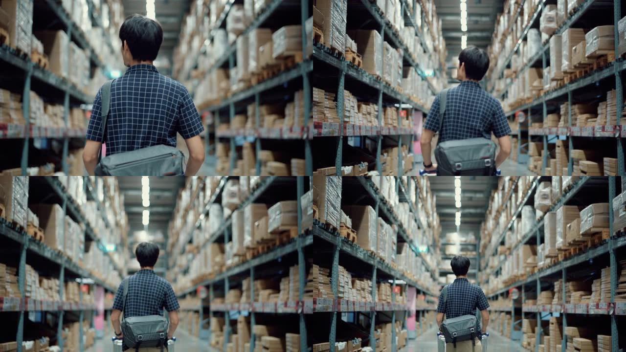 亚洲客户在仓库的货架上自己购买和挑选家具。
