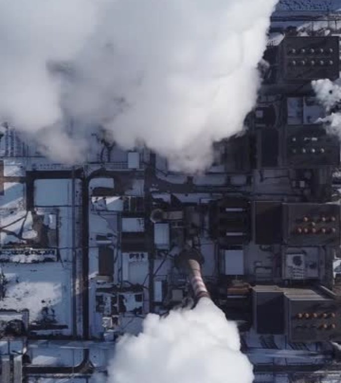 电站鸟瞰图工厂废气化工厂工业污染