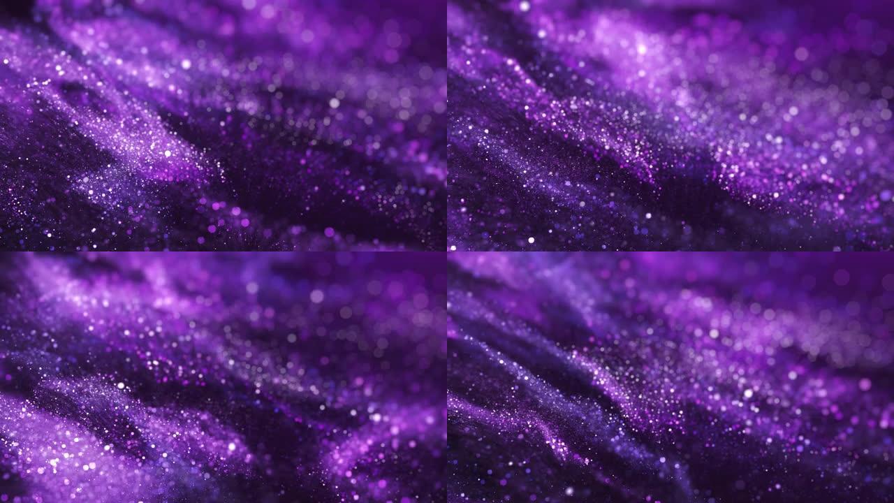 粒子流-无缝循环抽象背景-紫色，Bokeh