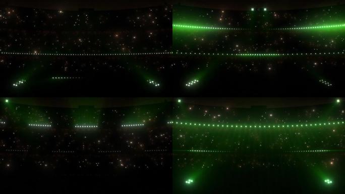 体育场泛光灯。绿色。