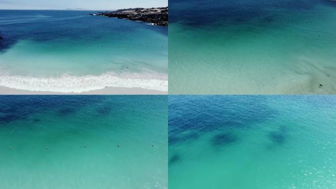 南美洲智利阿塔卡马地区维珍海滩 (西班牙语: Playa la Virgen) 的无人机镜头。
