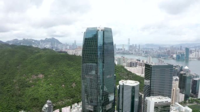 现代办公楼的外部香港航拍视频素材