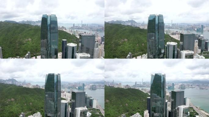 现代办公楼的外部香港航拍视频素材