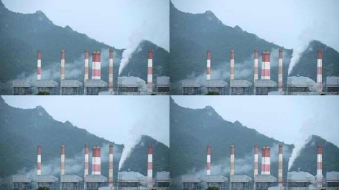 发电厂的烟堆电厂烟囱烟囱冒烟环境污染