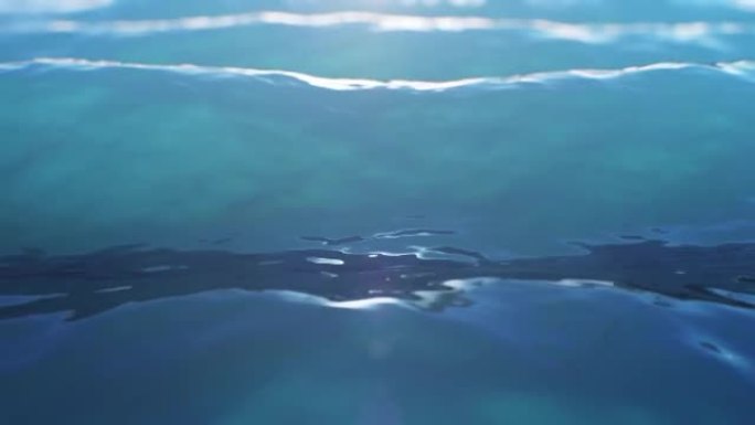 美丽的近距离水波无缝。慢动作循环3d动画的水表前视图。
