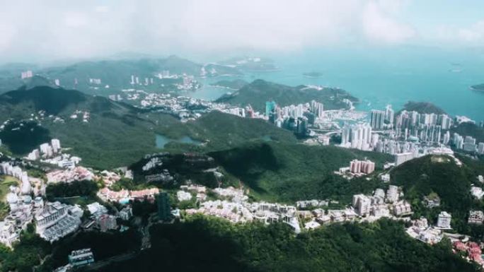 航拍的城市。香港的俯视图