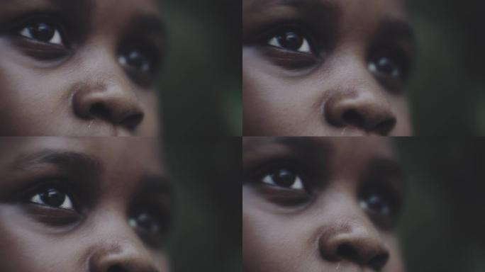 孩子的眼睛非洲黑人小孩笑脸笑容眼睛难民
