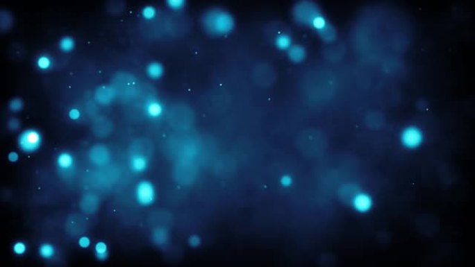 4k抽象粒子波Bokeh背景-蓝色-美丽闪光循环股票视频