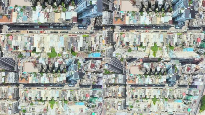 香港旧住宅区鸟瞰图