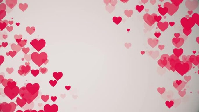 情人节背景，平面风格的心形图标移动动画。爱情符号的概念，像按钮，吧台，设计元素，情感，社交媒体，情人