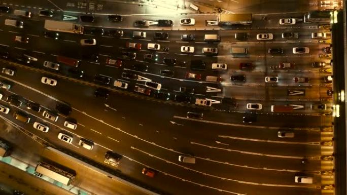 香港海底隧道夜间立交桥高架桥车流汽车公路