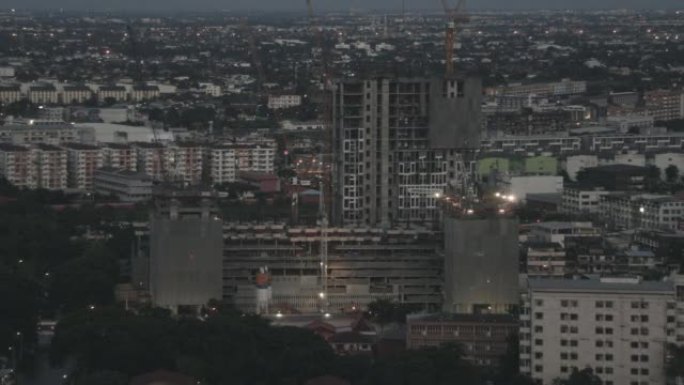 曼谷建筑工地日夜流逝