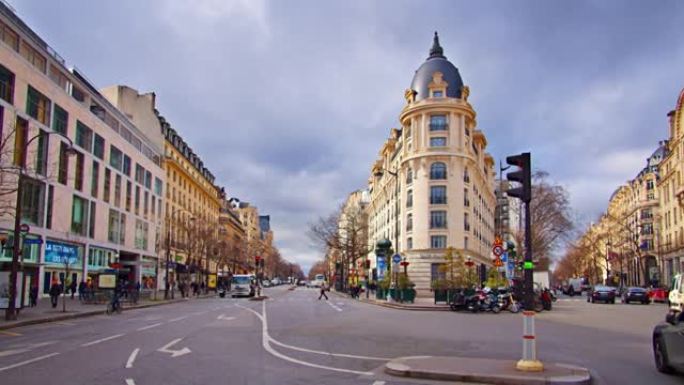 巴黎的十字路口。人物人文视频素材