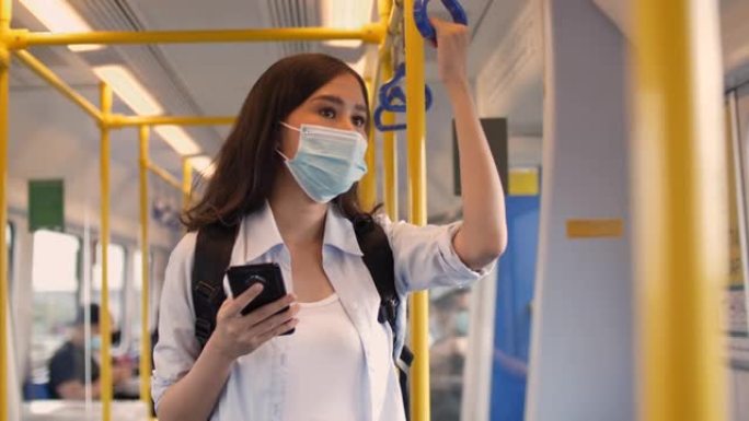 在火车上的日常旅行者中使用口罩-共享服务下的旅行形式新型冠状病毒肺炎