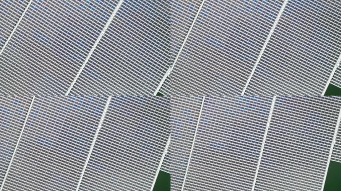 鸟瞰图浮动太阳能电池板