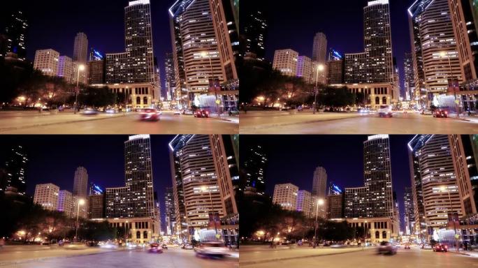 芝加哥。晚安。金融区。