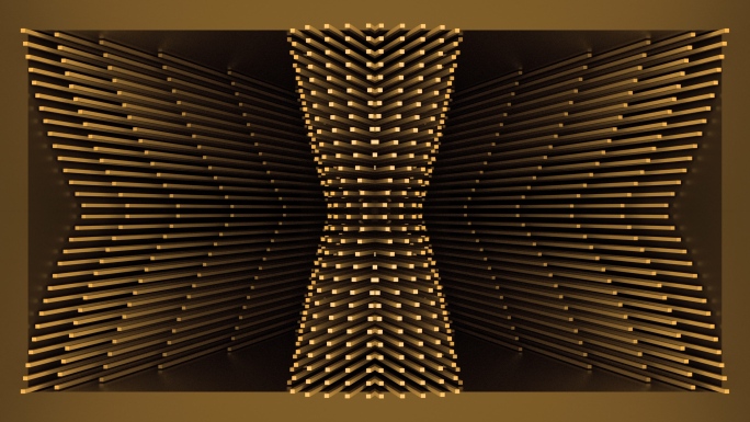 【裸眼3D】金色艺术空间矩阵立体曲线奢华