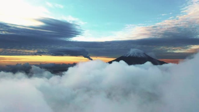 富士山鸟瞰图富士山国家公园火山日本雪山