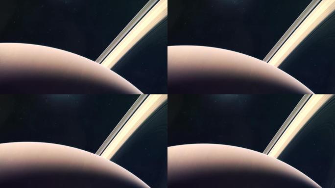 气体巨人土星2的逼真的建立镜头